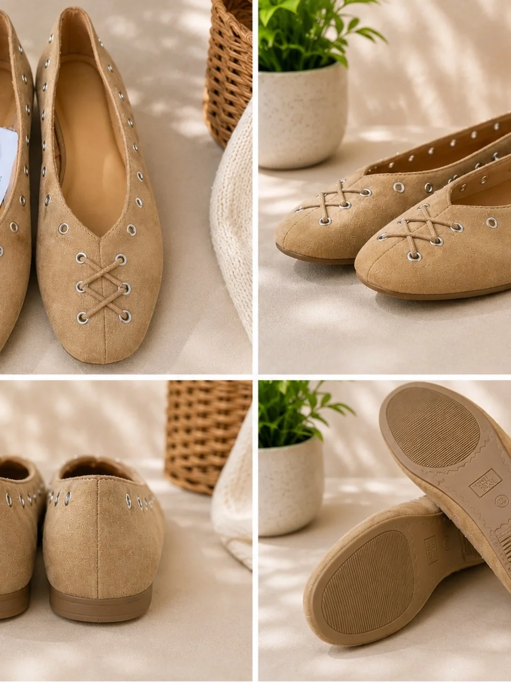 Time and Tru Studded Ballet Flats – Women’s Size 11